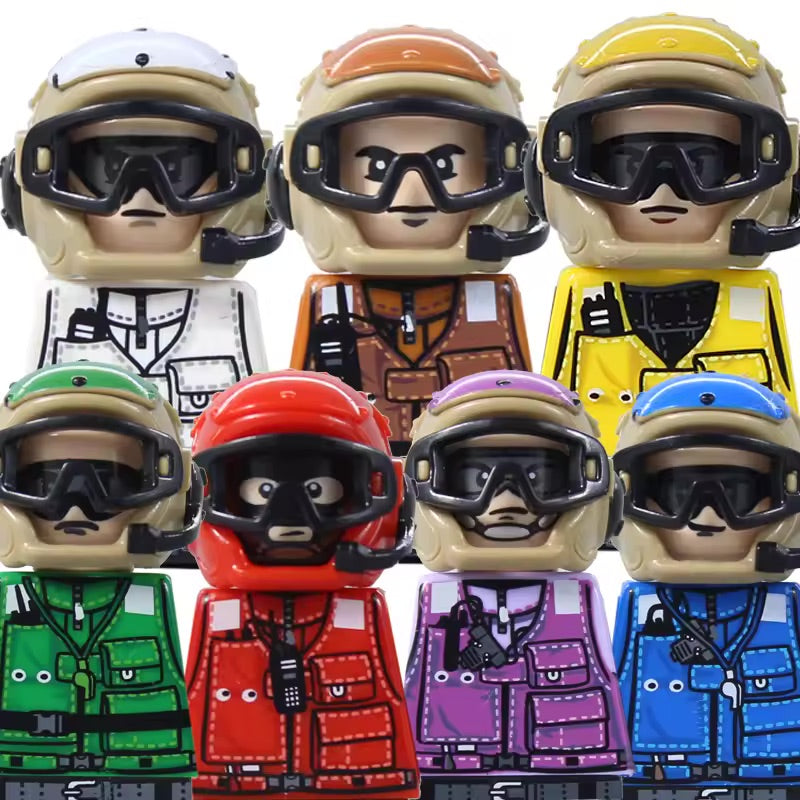 Custom made Rainbow Crew minifigures / flight deck crew | 7 PCS