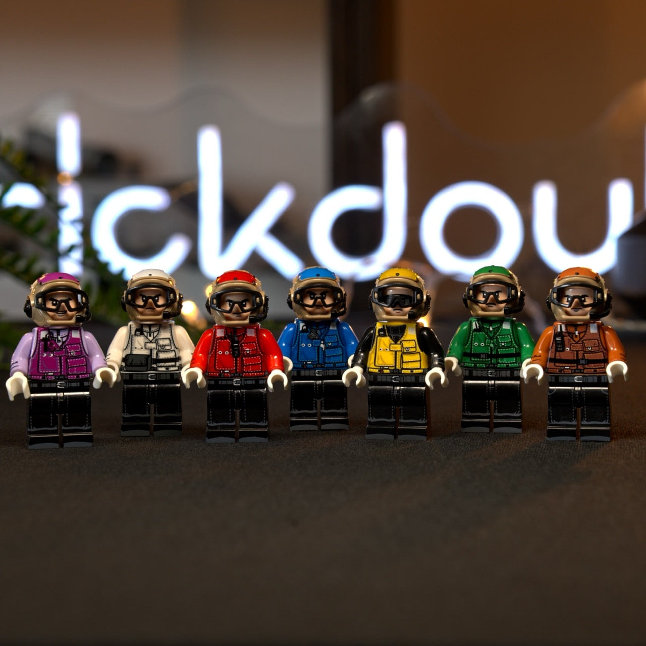 Custom made Rainbow Crew minifigures / flight deck crew | 7 PCS